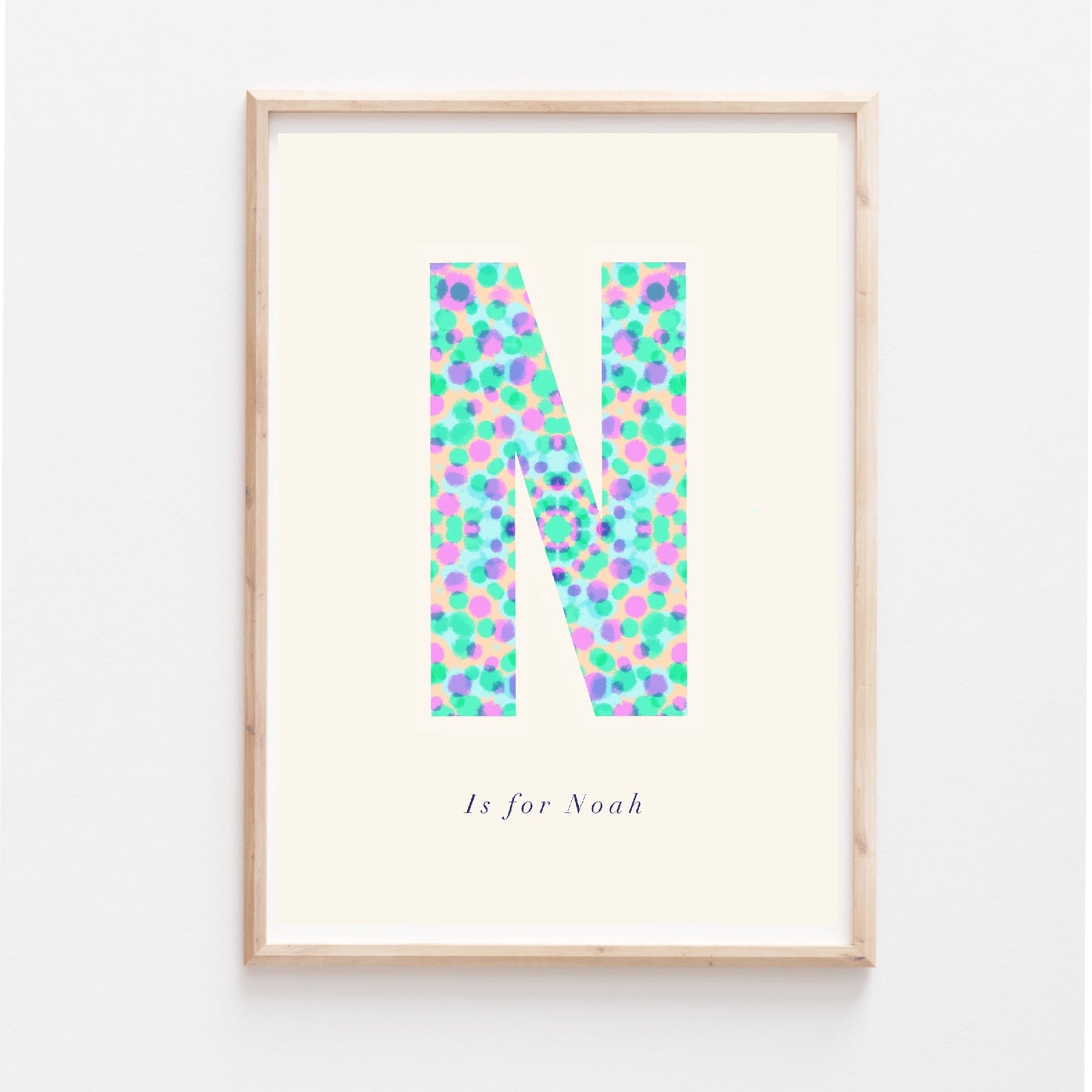 Letter and Initial prints - blue spottie