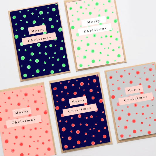 Spotty Christmas Cards mixed pack