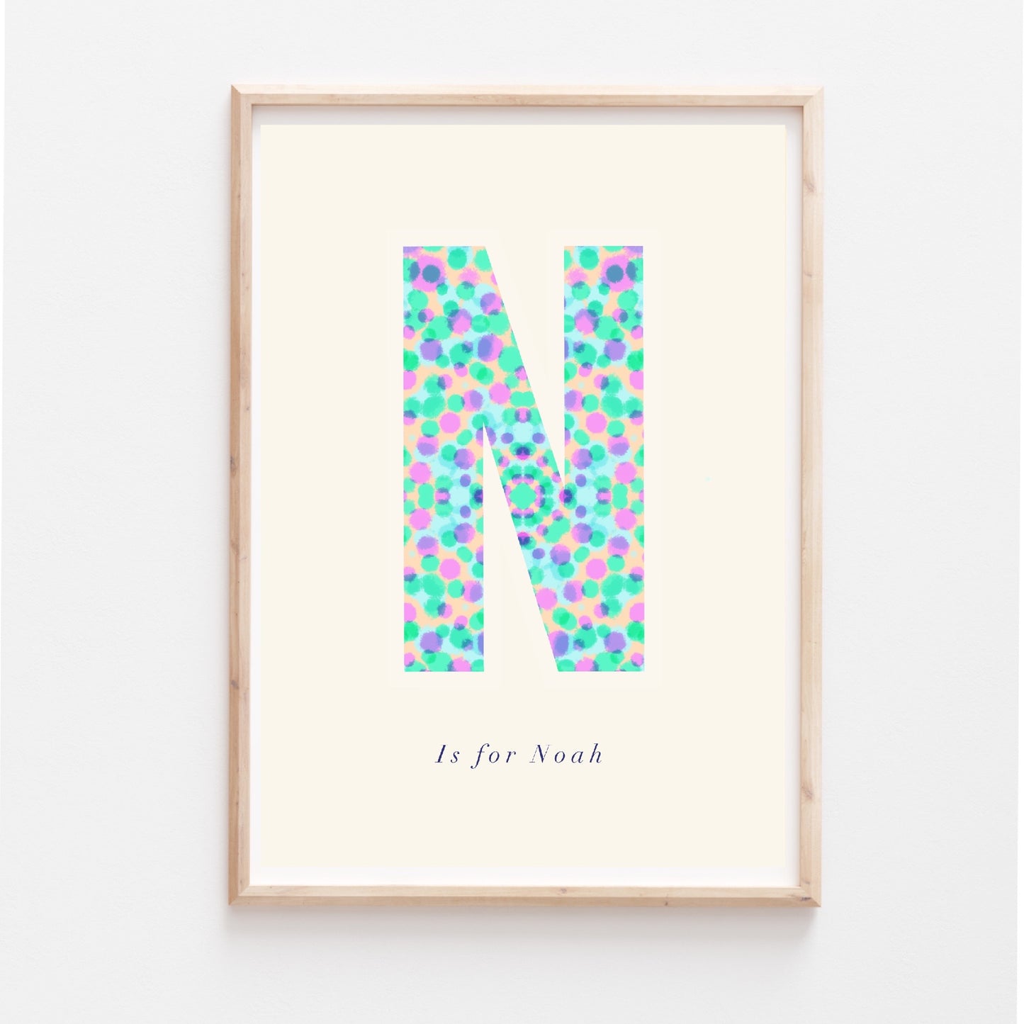 Letter and Initial prints - blue spottie