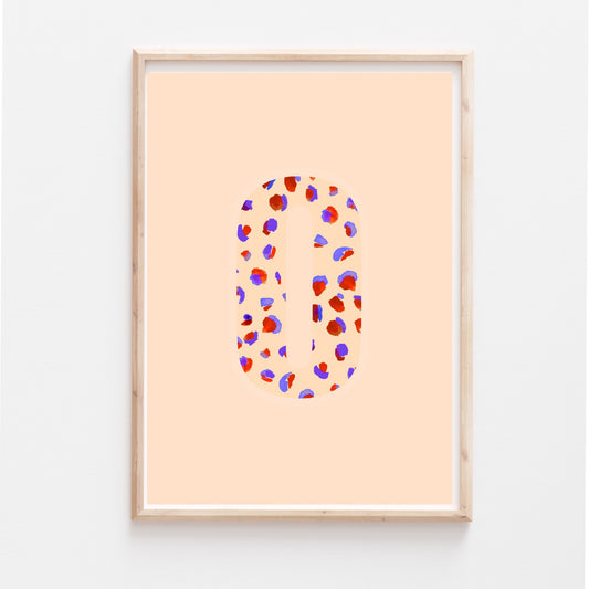 Letter and Initial prints - red and blue leopard print