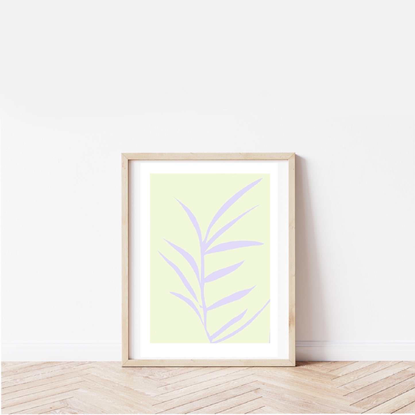 Botanical plant print - green and purple