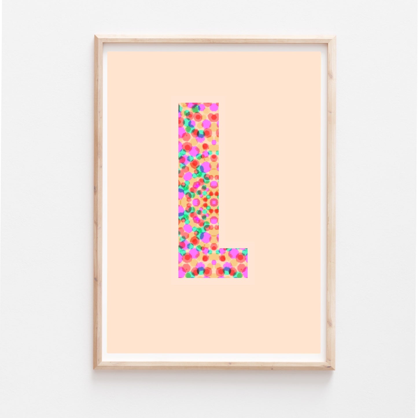 Letter and Initial prints - pink spottie